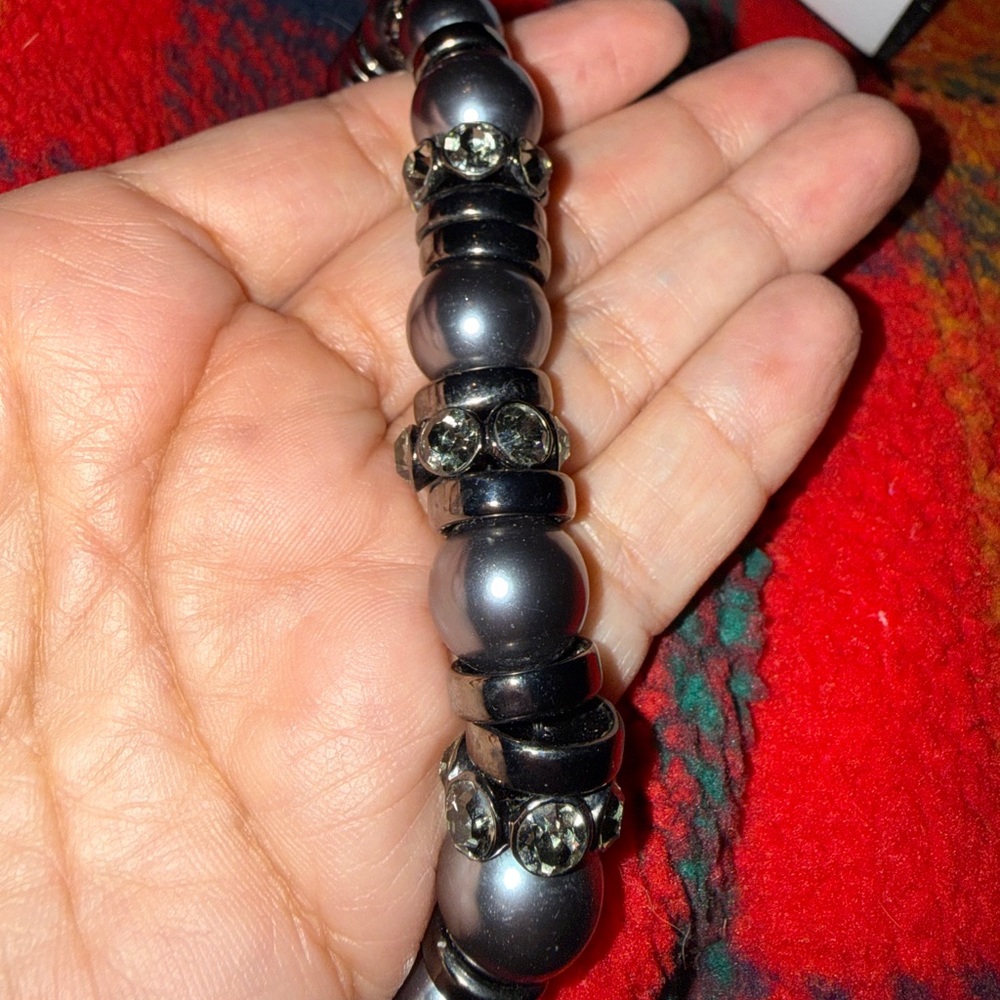 Givenchy Silver Gun Metal Beaded Necklace - Picture 3 of 4